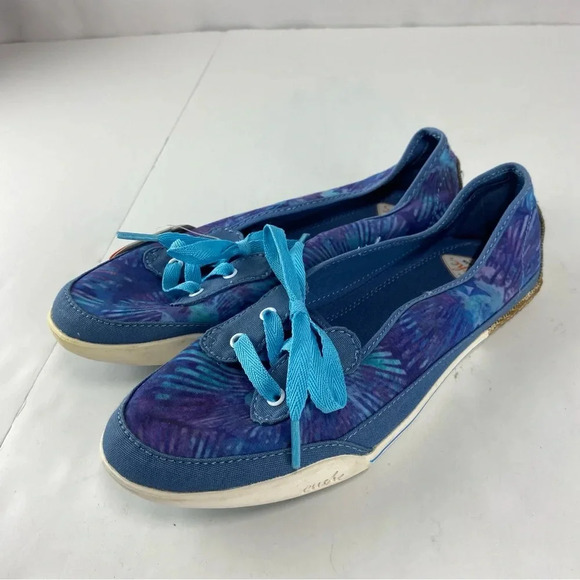 Cushe Womens 6 Hoffman Collection Ropewalk Blue Blue Watercolor Flats - Picture 3 of 6